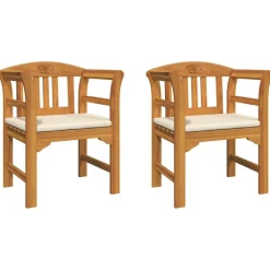 Tuinmeubelen*vidaXL Rozenbank Natuurlijk 68,5 x 46 x 82,5 cm Massief Acaciahout Cr&egrave;mewit