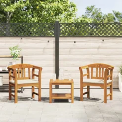 Tuinmeubelen*vidaXL Rozenbank Natuurlijk 68,5 x 46 x 82,5 cm Massief Acaciahout Cr&egrave;mewit