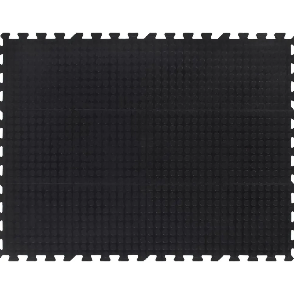 Fitness*vidaXL Rubbertegel 12 mm 90x120 cm zwart
