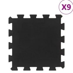 Rubbertegels 9 st 16 mm 30x30 cm zwart>vidaXL