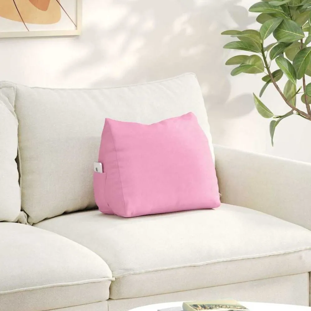 Woon- & Tuinaccessoires*vidaXL Rugkussen 45 x 20 x 35 cm Stof Roze