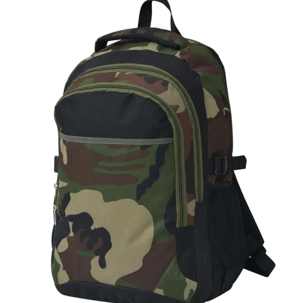 Bagage & Tassen*vidaXL Rugzak voor school 40 L zwart en Camouflage