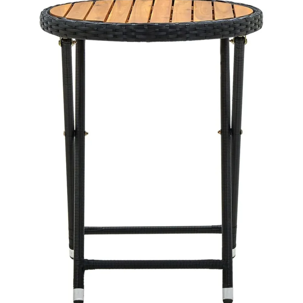 Salontafel 60 cm poly rattan en massief acaciahout>vidaXL Clearance