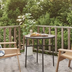 Tuinmeubelen*vidaXL Salontafel 45 cm poly rattan Zwart