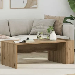 Tafels*vidaXL Salontafel Artisan Eiken 95 x 50 x 34 cm Bewerkt hout artisanaal eikenkleurig