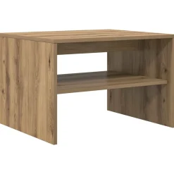 Tafels*vidaXL Salontafel Artisan Eiken 60 x 50 x 40 cm Bewerkt hout artisanaal eikenkleurig