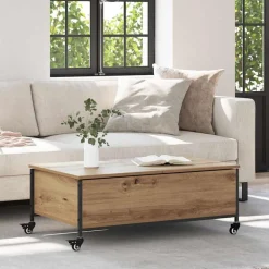 Salontafel Artisan Eiken 91 x 55 x 32 cm Bewerkt hout>vidaXL