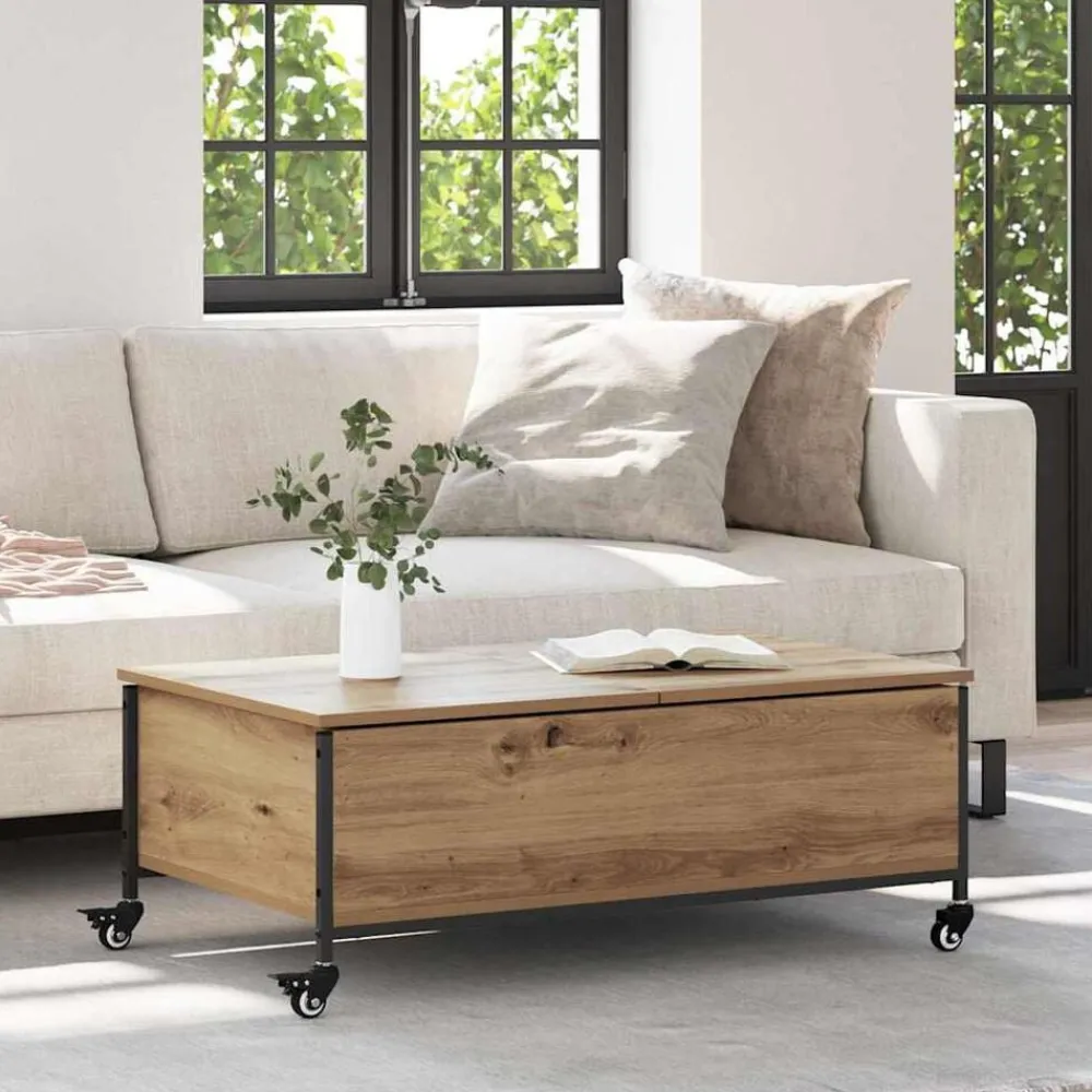 Salontafel Artisan Eiken 91 x 55 x 32 cm Bewerkt hout>vidaXL