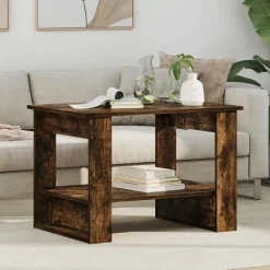 Tafels*vidaXL Salontafel 72 x 50 x 50 cm Bewerkt hout Gerookt eiken