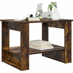 Tafels*vidaXL Salontafel 72 x 50 x 50 cm Bewerkt hout Gerookt eiken