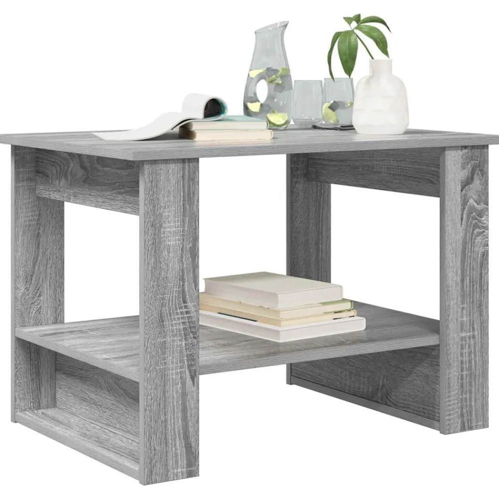 Tafels*vidaXL Salontafel 72 x 50 x 50 cm Bewerkt hout Grijs sonoma