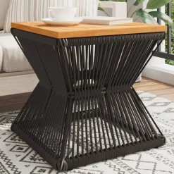 Tuinmeubelen*vidaXL Salontafel met draad 38x38x38 cm massief acaciahout