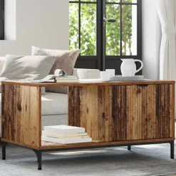 Salontafel met lade Oudhout 90 x 49 x 46 cm Bewerkt hout>vidaXL Sale