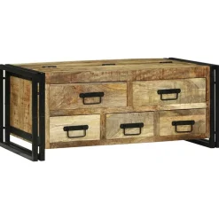 Salontafel met lade Bruin 90 x 50 x 38 cm Massief Mango Hout>vidaXL Discount