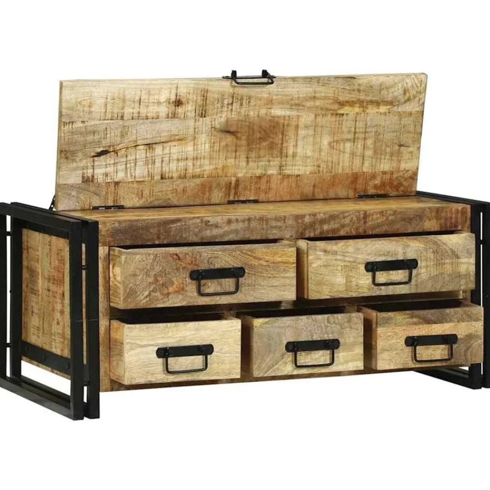 Salontafel met lade Bruin 90 x 50 x 38 cm Massief Mango Hout>vidaXL Discount