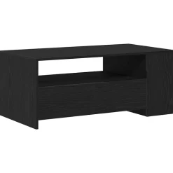 Tafels*vidaXL Salontafel met lade 102 x 55 x 43,5 cm Bewerkt hout Zwart eiken