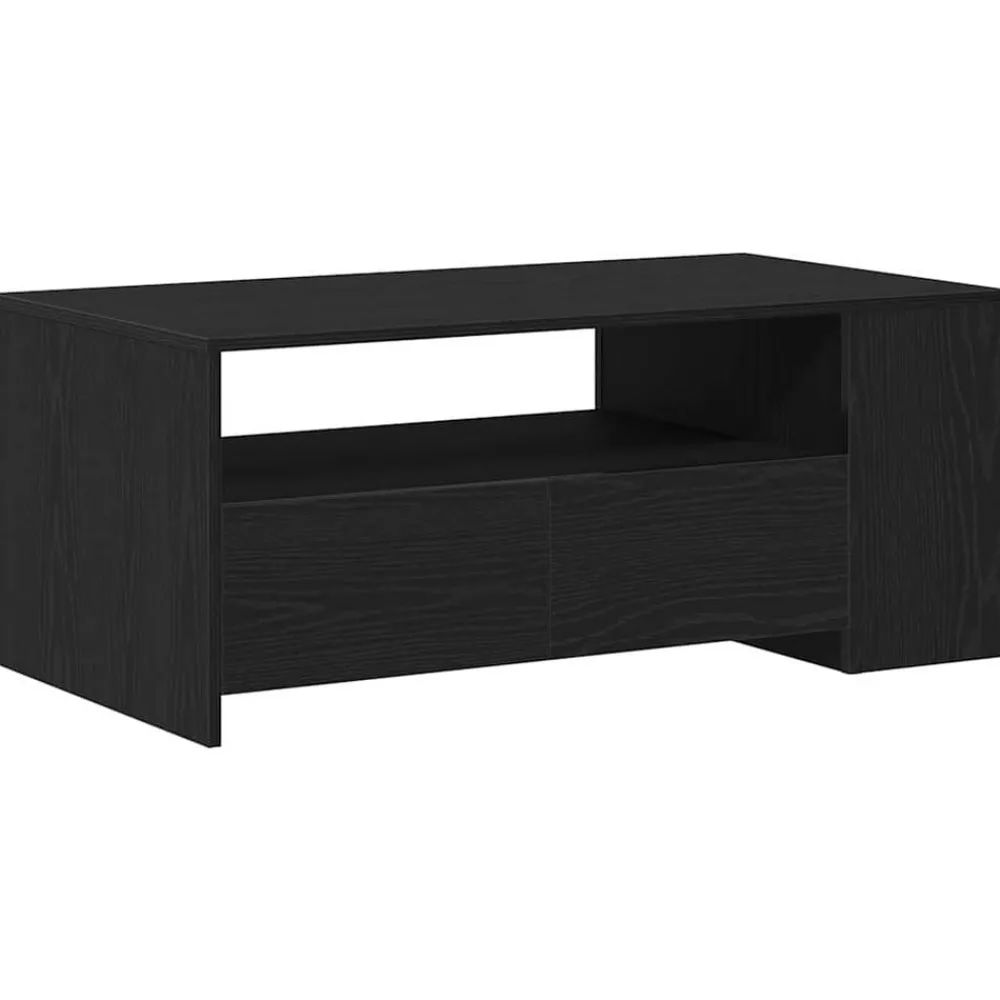 Tafels*vidaXL Salontafel met lade 102 x 55 x 43,5 cm Bewerkt hout Zwart eiken