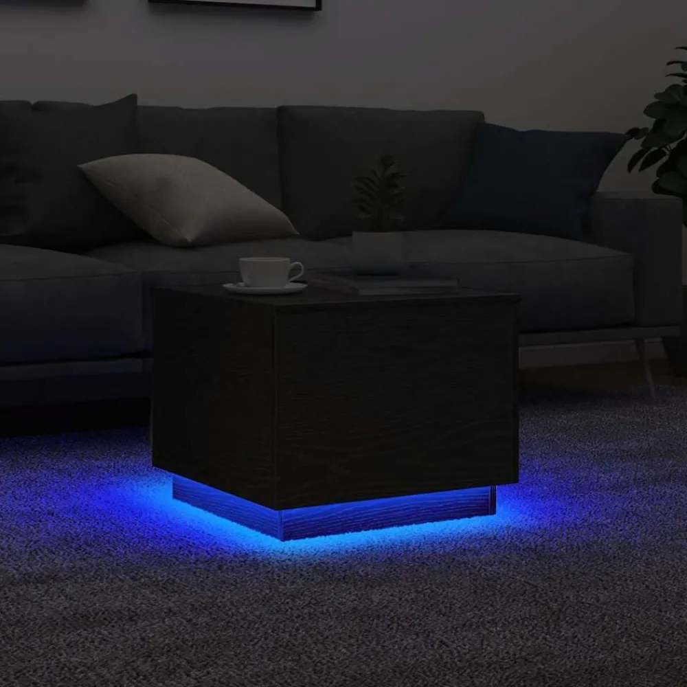 Salontafel met LED-verlichting 50x50x40 cm kleurig>vidaXL Sale