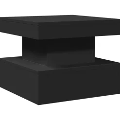 Tafels*vidaXL Salontafel met LED-verlichting 50x50x40 cm Zwart