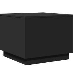 Tafels*vidaXL Salontafel met LED-verlichting 50x50x40 cm Zwart