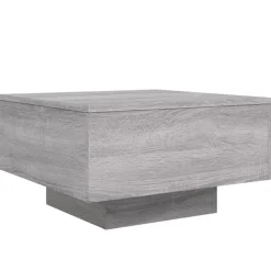 Tafels*vidaXL Salontafel met LED-verlichting 55x55x31 cm eiken Grijs sonoma