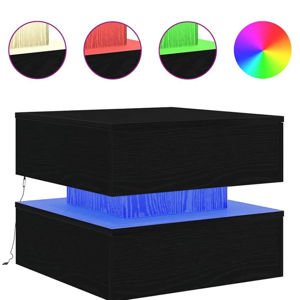 Salontafel met LED-verlichting 50x50x40 cm kleurig>vidaXL Discount