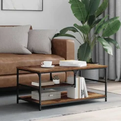 Tafels*vidaXL Salontafel 90 x 49 x 40 cm Bewerkt hout Oud hout