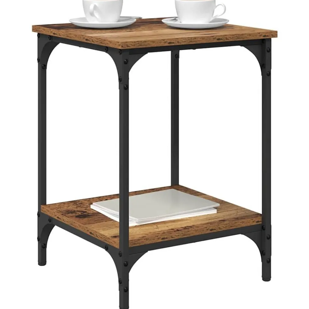 Tafels*vidaXL Salontafel 40 x 40 x 55 cm Bewerkt hout Oud hout