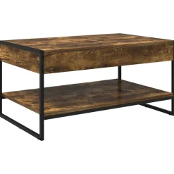 Tafels*vidaXL Salontafel Rook Eik 80 x 50 x 40 cm Bewerkt hout Gerookt eiken