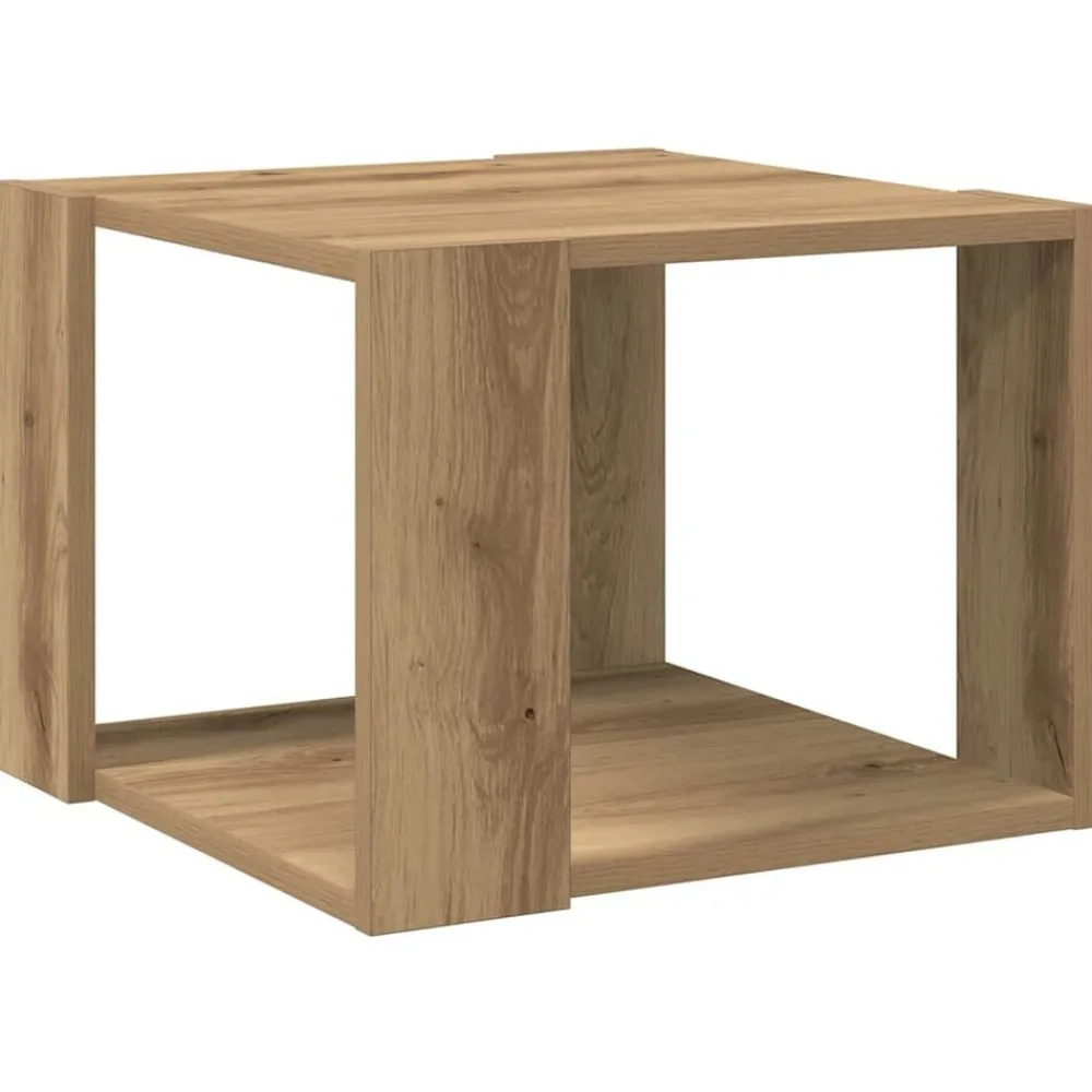 Tafels*vidaXL Salontafel 40x40x30 cm bewerkt hout artisanaal eikenkleur artisanaal eikenkleurig
