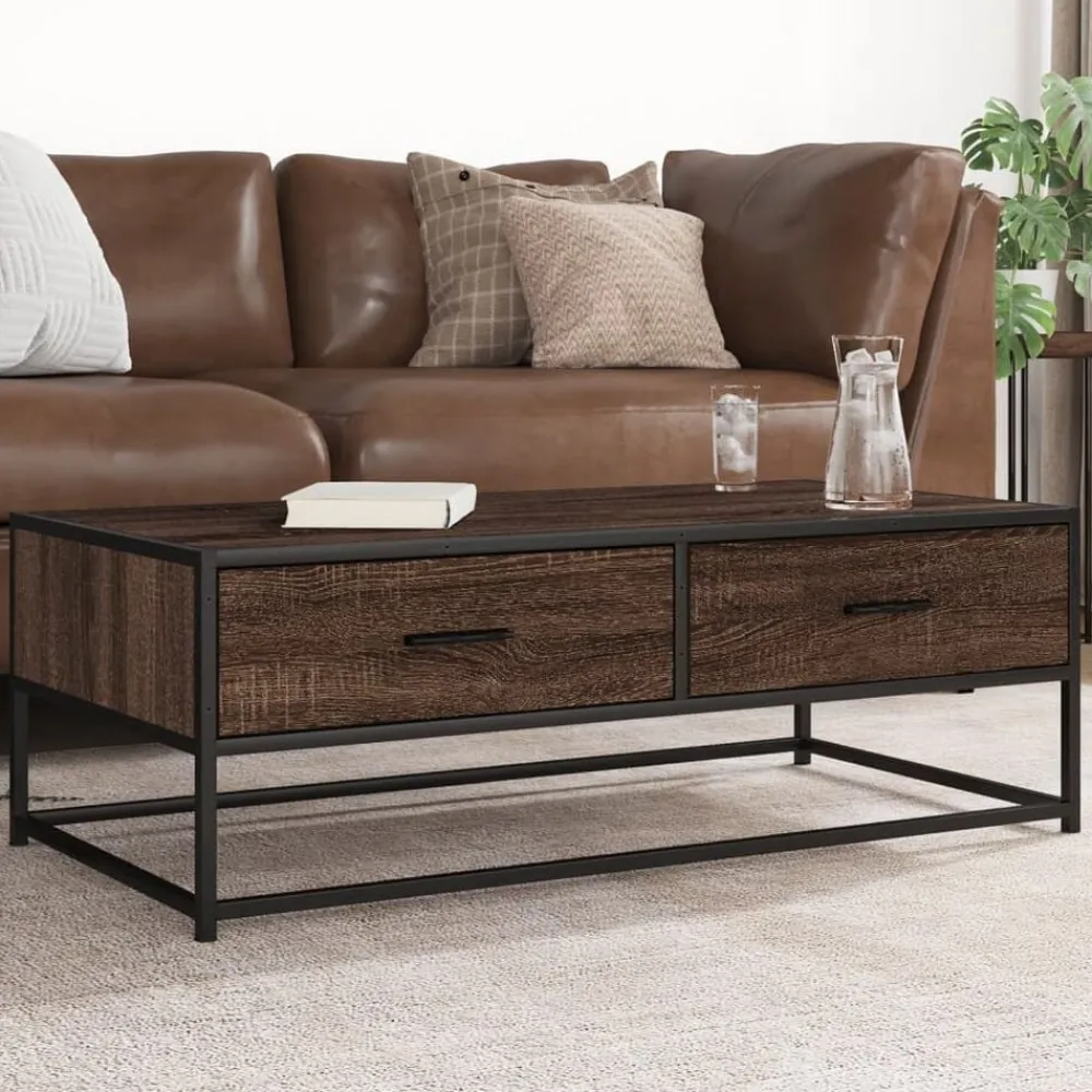 Salontafel 100x50x35 cm bewerkt hout en metaal>vidaXL Sale