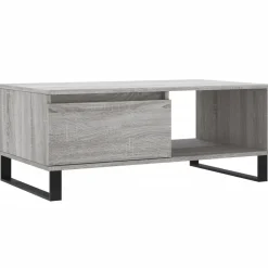 Tafels*vidaXL Salontafel 90x50x36,5 cm bewerkt hout Grijs sonoma