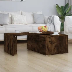 Tafels*vidaXL Salontafel 150x50x35 cm bewerkt hout kleurig Gerookt eiken