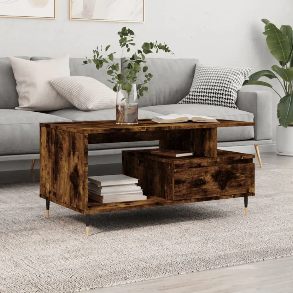 Salontafel 90x49x45 cm bewerkt hout kleurig>vidaXL New