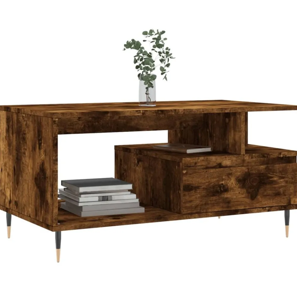 Salontafel 90x49x45 cm bewerkt hout kleurig>vidaXL New
