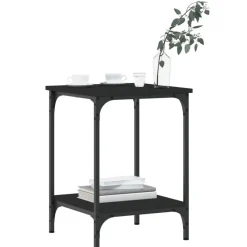 Tafels*vidaXL Salontafel 40x40x55 cm bewerkt hout Zwart