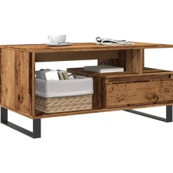 Tafels*vidaXL Salontafel 90x49x45 cm bewerkt hout kleurig Oud hout