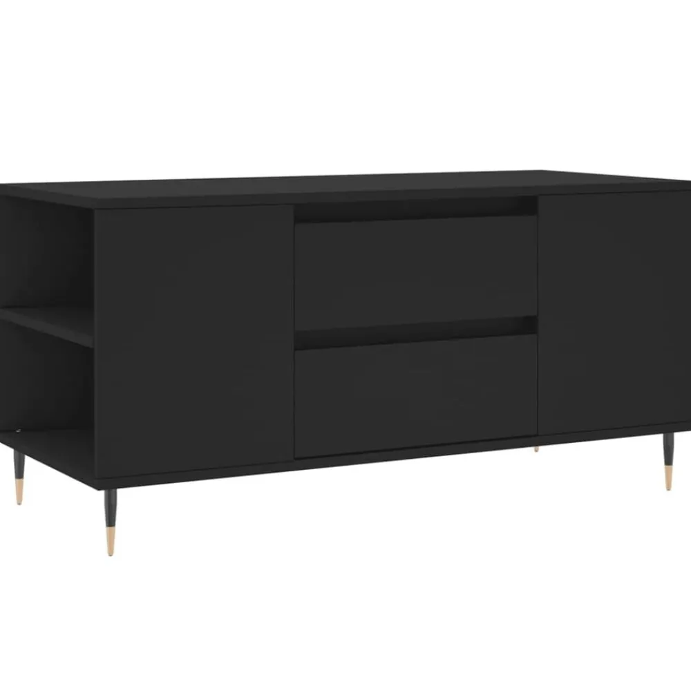 Tafels*vidaXL Salontafel 102x44,5x50 cm bewerkt hout Zwart