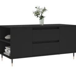 Tafels*vidaXL Salontafel 102x44,5x50 cm bewerkt hout Zwart