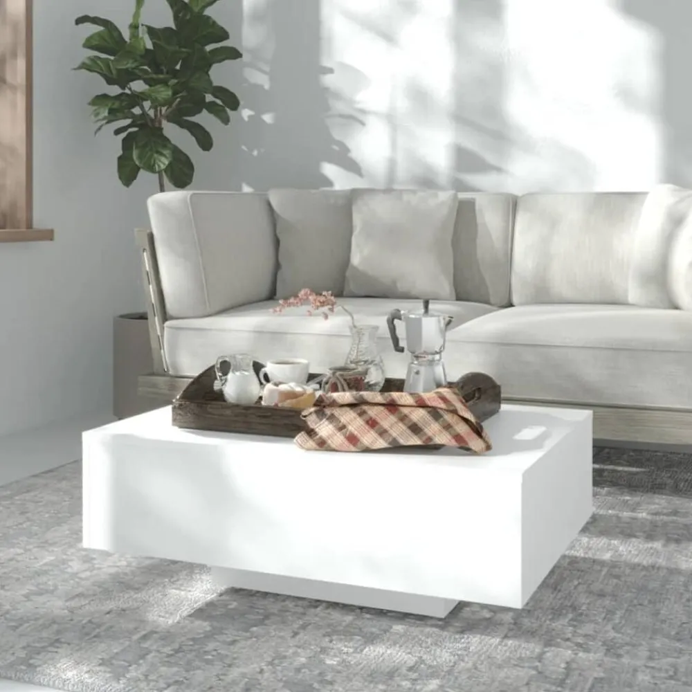Tafels*vidaXL Salontafel 85x55x31 cm bewerkt hout Wit
