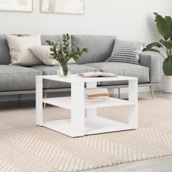 Tafels*vidaXL Salontafel 58x58x40 cm bewerkt hout Wit