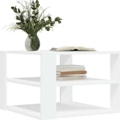 Tafels*vidaXL Salontafel 58x58x40 cm bewerkt hout Wit