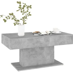 Tafels*vidaXL Salontafel 96x50x45 cm bewerkt hout Betongrijs