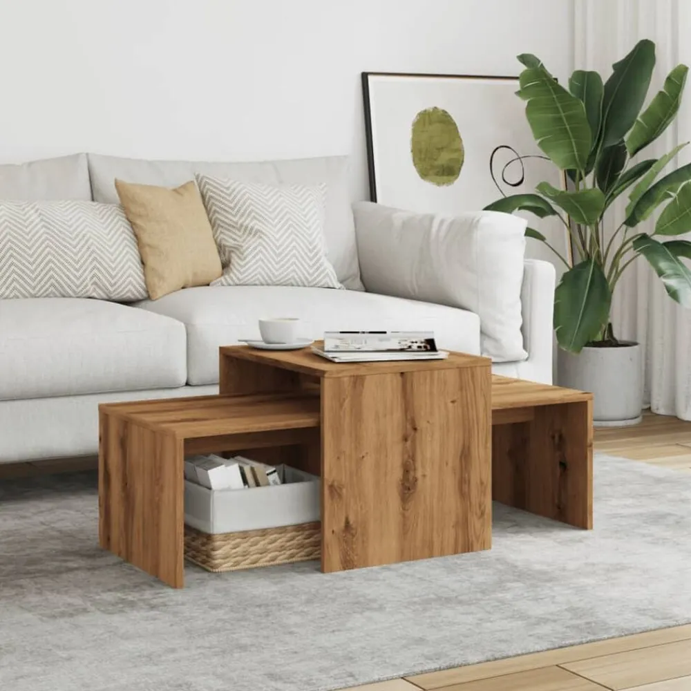 Tafels*vidaXL Salontafel 100x48x40 cm bewerkt hout artisanaal eikenkleurig