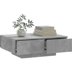 Tafels*vidaXL Salontafel 90x60x31 cm bewerkt hout Betongrijs