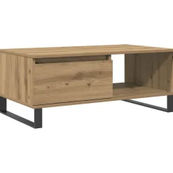 Tafels*vidaXL Salontafel 90x50x36,5 cm bewerkt hout artisanaal eikenkleurig