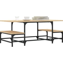 Tafels*vidaXL Salontafel 100x50,5x40 cm bewerkt hout kleurig Sonoma eiken
