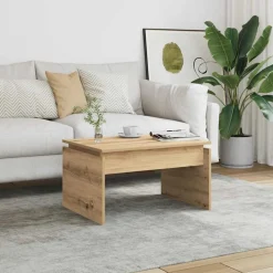 Salontafel 68x50x38 cm bewerkt hout artisanaal eikenkleur>vidaXL Discount