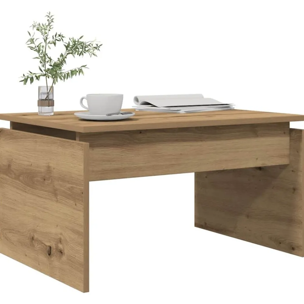 Salontafel 68x50x38 cm bewerkt hout artisanaal eikenkleur>vidaXL Discount