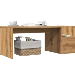 Salontafel 90x45x35 cm bewerkt hout artisan eikenkleurig><noscript><img width=